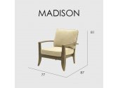 Кресло плетеное с подушками Skyline Design Madison алюминий, искусственный ротанг, sunbrella мокка, бежевый Фото 4