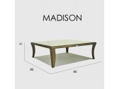 Столик плетеный со стеклом журнальный Skyline Design Madison алюминий, искусственный ротанг, закаленное стекло бронзовый Фото 3