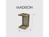 Столик плетеный со стеклом для лежака Skyline Design Madison алюминий, искусственный ротанг, закаленное стекло бронзовый Фото 3