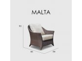 Кресло плетеное с подушками Skyline Design Malta алюминий, искусственный ротанг, sunbrella мокка, бежевый Фото 4