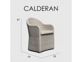 Кресло плетеное с подушкой Skyline Design Calderan алюминий, искусственный ротанг, sunbrella белый, бежевый Фото 4