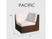 Модуль плетеный угловой с подушками Skyline Design Pacific алюминий, искусственный ротанг, sunbrella мокка, бежевый Фото 4