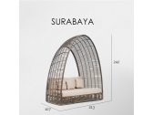 Лаунж-диван плетеный Skyline Design Surabaya алюминий, искусственный ротанг, sunbrella белый, бежевый Фото 4