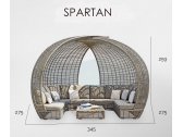 Беседка плетеная с подушками Skyline Design Spartan алюминий, искусственный ротанг, sunbrella белый, бежевый Фото 4