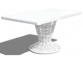 Стол плетеный со стеклом Skyline Design Spartan алюминий, искусственный ротанг, закаленное стекло белый Фото 1