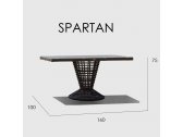 Стол плетеный со стеклом Skyline Design Spartan алюминий, искусственный ротанг, закаленное стекло белый Фото 3