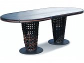 Стол плетеный со стеклом Skyline Design Dynasty алюминий, искусственный ротанг, закаленное стекло черный Фото 1