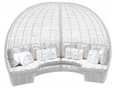 Лаунж-диван плетеный Skyline Design Sunday алюминий, искусственный ротанг, sunbrella белый, бежевый Фото 1