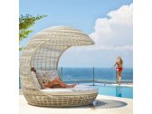 Лаунж-диван плетеный с подушками Skyline Design Cancun алюминий, искусственный ротанг, sunbrella белый, бежевый Фото 7
