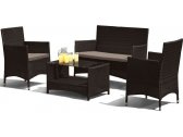 Комплект плетеной мебели Afina AFM-2025B Black искусственный ротанг, сталь коричневый Фото 1