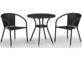 Комплект плетеной мебели Afina T282ANS/Y137C-W53 Brown 2Pcs искусственный ротанг, сталь коричневый Фото 1