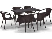 Комплект плетеной мебели Afina T198D/Y137C-W53 Brown 6Pcs искусственный ротанг, сталь коричневый Фото 1