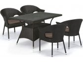 Комплект плетеной мебели Afina T198A/Y97B-W53 4Pcs Brown искусственный ротанг, сталь коричневый Фото 1
