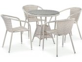 Комплект плетеной мебели Afina T705ANT/Y137C-W85 4Pcs Latte искусственный ротанг, сталь латте Фото 1