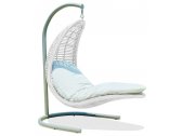 Кресло подвесное плетеное с подушкой Skyline Design Christine алюминий, искусственный ротанг, sunbrella белый, бежевый Фото 1