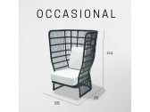 Лаунж-кресло плетеное с подушками Skyline Design Spa алюминий, полиэстер, sunbrella черный, бежевый Фото 2