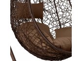 Кресло плетеное подвесное Afina AFM-168A-L Brown искусственный ротанг, сталь коричневый Фото 3