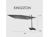 Зонт профессиональный Skyline Design Kingston алюминий, sunbrella серебристый, натуральный Фото 2
