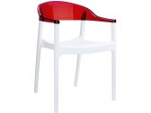 Кресло пластиковое Siesta Contract Carmen стеклопластик, поликарбонат белый, красный Фото 1