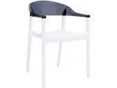 Кресло пластиковое Siesta Contract Carmen стеклопластик, поликарбонат белый, черный Фото 1