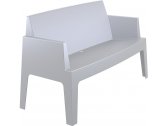 Диван пластиковый двухместный Siesta Contract Box Sofa полипропилен серебристый Фото 6