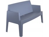 Диван пластиковый двухместный Siesta Contract Box Sofa полипропилен темно-серый Фото 7