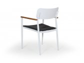 Кресло металлическое с подушкой BraFab Domingo алюминий, тик, ткань белый, серый Фото 2