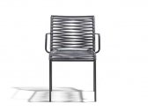 Кресло плетеное Potocco Aria Outdoor металл, роуп белый, бежевый Фото 7