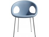 Кресло пластиковое Scab Design Drop 4 legs сталь, технополимер хром, голубой Фото 1