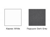 Диван пластиковый двухместный с подушками Siesta Contract Mykonos стеклопластик, полиэстер белый, темно-серый Фото 2