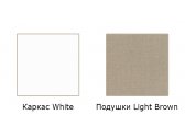 Диван пластиковый трехместный с подушками Siesta Contract Mykonos XL стеклопластик, полиэстер белый, светло-коричневый Фото 2