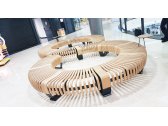 Скамья деревянная для зала ожидания Green Furniture Nova C Curved 45° сталь, шпон бука, шпон дуба, полиуретан высокой плотности Фото 20