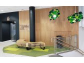 Скамья деревянная для зала ожидания Green Furniture Nova C Curved 45° сталь, шпон бука, шпон дуба, полиуретан высокой плотности Фото 22