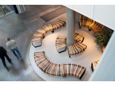 Скамья деревянная для зала ожидания Green Furniture Nova C Curved 45° сталь, шпон бука, шпон дуба, полиуретан высокой плотности Фото 27