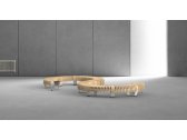 Скамья деревянная для зала ожидания Green Furniture Nova C Curved 45° сталь, шпон бука, шпон дуба, полиуретан высокой плотности Фото 12