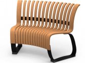 Скамья деревянная для зала ожидания Green Furniture Nova C Back Concave 45° сталь, шпон бука, шпон дуба, полиуретан высокой плотности Фото 1