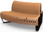 Скамья деревянная двухсторонняя Green Furniture Nova C Double Back Curved 45° сталь, шпон бука, шпон дуба, полиуретан высокой плотности Фото 1