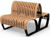 Скамья деревянная двухсторонняя Green Furniture Nova C Double Back сталь, шпон бука, шпон дуба, полиуретан высокой плотности Фото 1