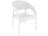 Кресло пластиковое плетеное Siesta Contract Panama стеклопластик белый Фото 1