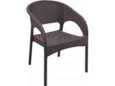 Кресло пластиковое плетеное Siesta Contract Panama стеклопластик коричневый Фото 1