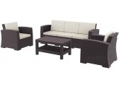 Комплект пластиковой плетеной мебели Siesta Contract Monaco Lounge Set XL стеклопластик, полиэстер коричневый Фото 1