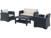 Комплект пластиковой плетеной мебели Siesta Contract Monaco Lounge Set стеклопластик, полиэстер антрацит Фото 1