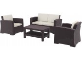 Комплект пластиковой плетеной мебели Siesta Contract Monaco Lounge Set стеклопластик, полиэстер коричневый Фото 1
