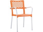 Кресло пластиковое Siesta Contract Bella алюминий, полипропилен оранжевый Фото 1