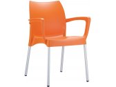 Кресло пластиковое Siesta Contract Dolce алюминий, полипропилен оранжевый Фото 1
