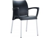 Кресло пластиковое Siesta Contract Dolce алюминий, полипропилен черный Фото 1