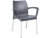 Кресло пластиковое Siesta Contract Dolce алюминий, полипропилен темно-серый Фото 1