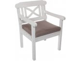 Кресло деревянное с подушкой BraFab Dakota массив акации, ткань белый Фото 1