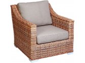 Кресло плетеное с подушками BraFab Roxina алюминий, искусственный ротанг, ткань коричневый, песочный Фото 1