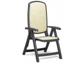Кресло пластиковое складное Nardi Delta полипропилен, текстилен антрацит, бежевый Фото 1